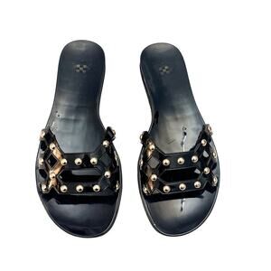 Sam Edelman Black Sandals with Gold Accents